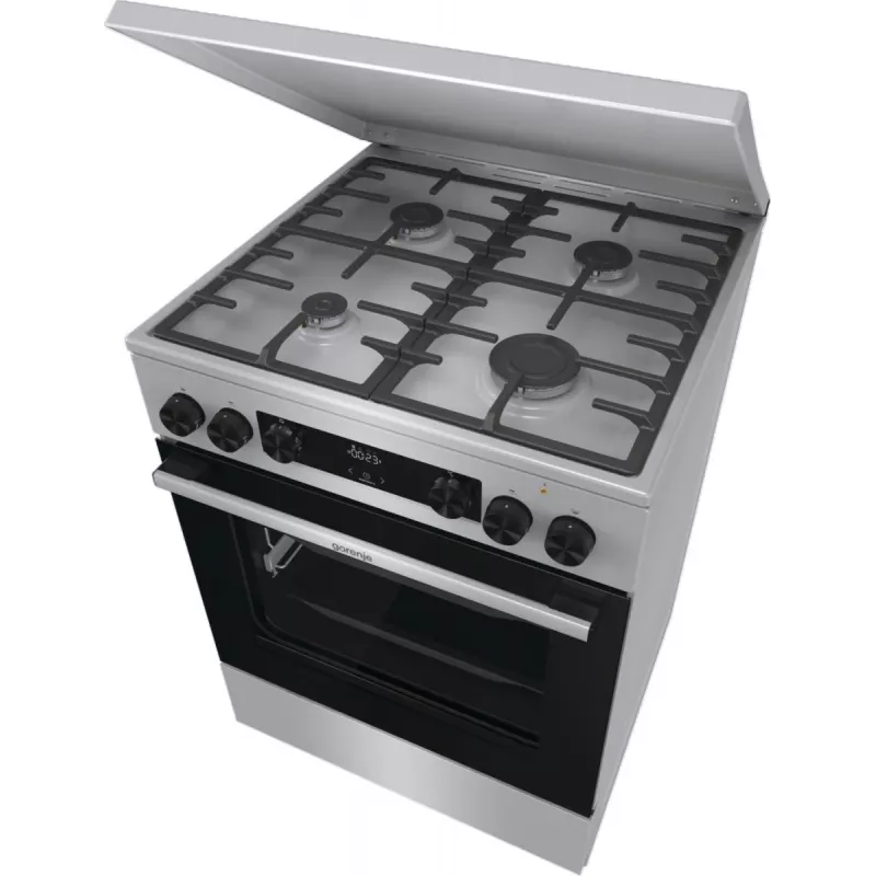 Gorenje GKS6C71XF laisvai pastatoma viryklė su orkaite, sidabrinė