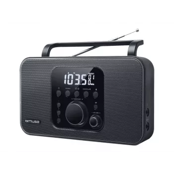 Nešiojamasis radijas Muse M-091 R — FM/AM, LCD ekranas, maitinimas iš kintamosios srovės arba AA/D baterijų, sukamoji garsumo reguliavimo rankenėlė, 1,1 kg, juodas