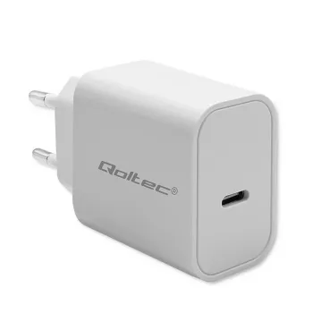 QOLTEC Super Quick PD Charger 20W USB-C (5V/12V) – Nešiojamasis greitasis įkroviklis