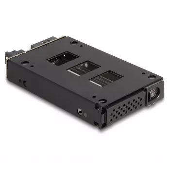 Kietojo disko laikiklis DeLOCK plonas Bay Mobile Rack 2,5 col. U.2 NVMe SSD juodas sidabrinis