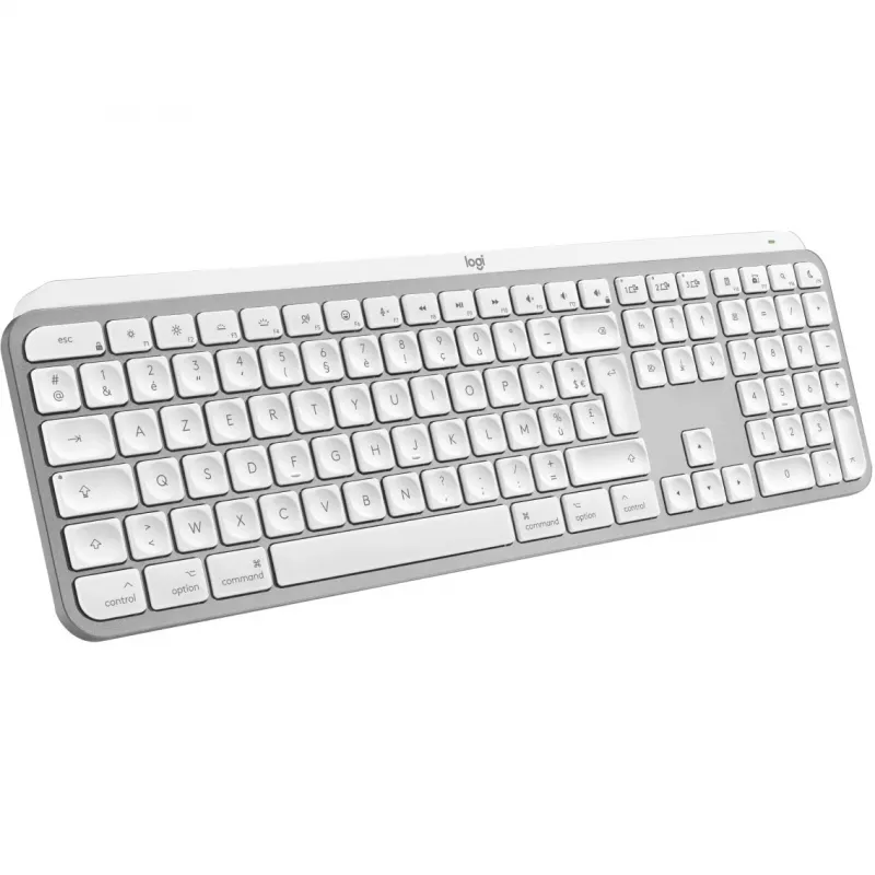 Logitech Master Series MX Keys S for Mac - klaviatūra - pilno dydžio - su foniniu apšvietimu - belaidė - Bluetooth LE - AZERTY - prancūziška - šviesiai pilka (920-011626)