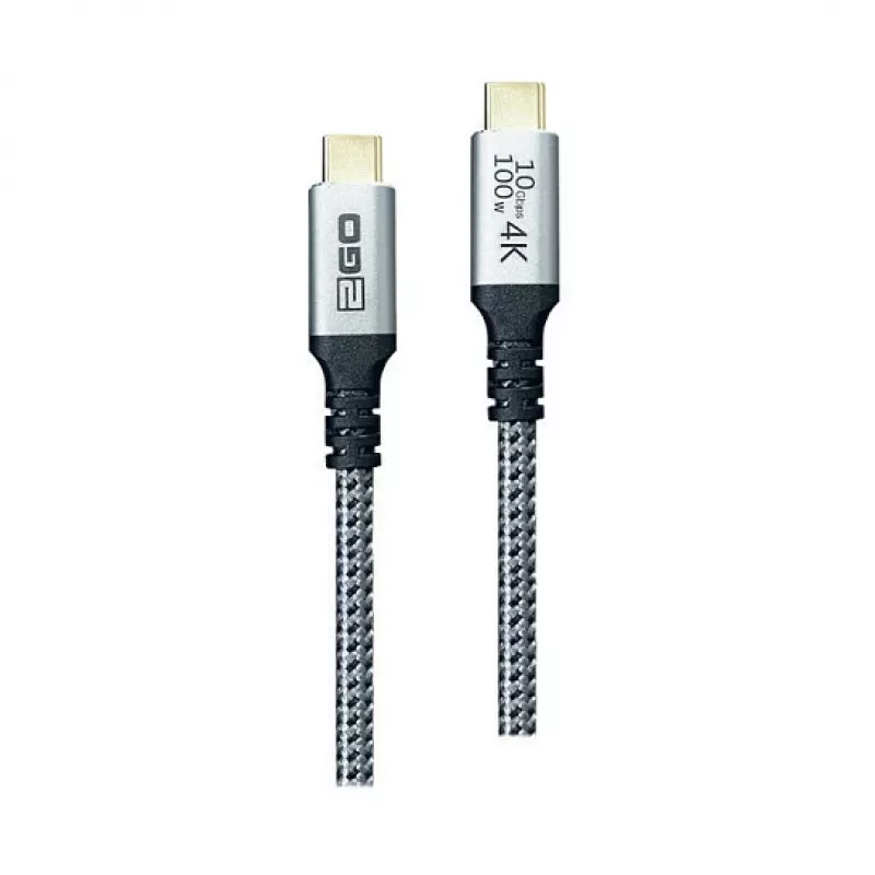 USB laidas 2GO 797513 USB 3.2 Gen 2 2 m USB C Sidabrinis