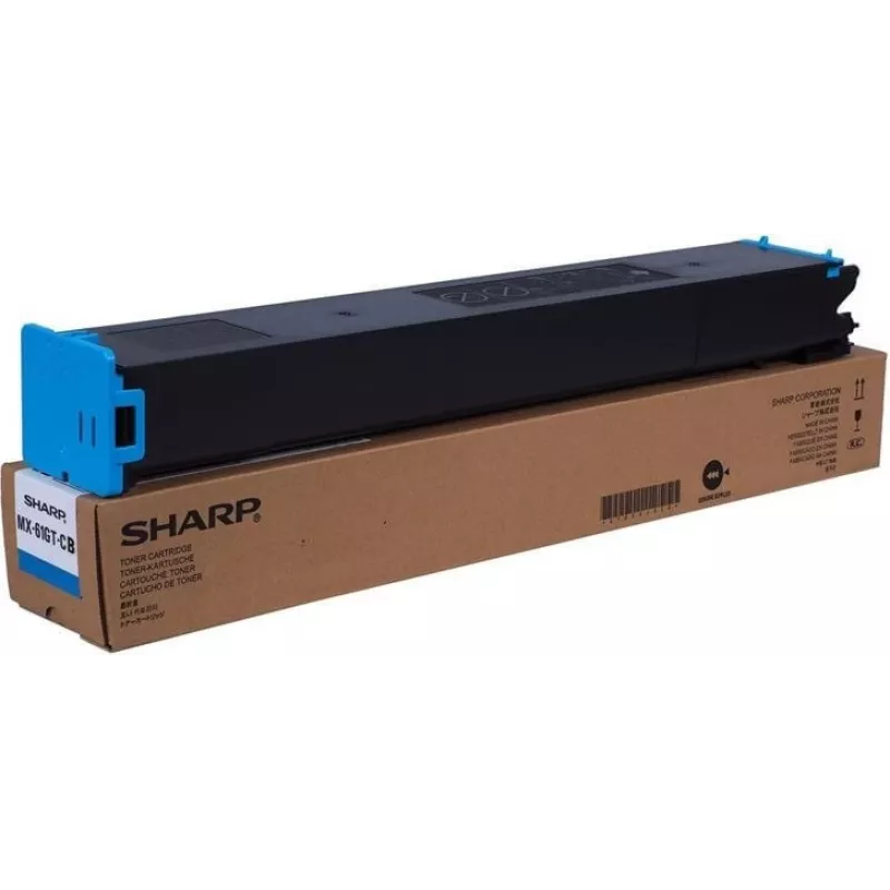 Sharp mėlynas dažų kasetė MX61GTCB, skirta suderinamiems Sharp spausdintuvams, modelis MX61GTCB