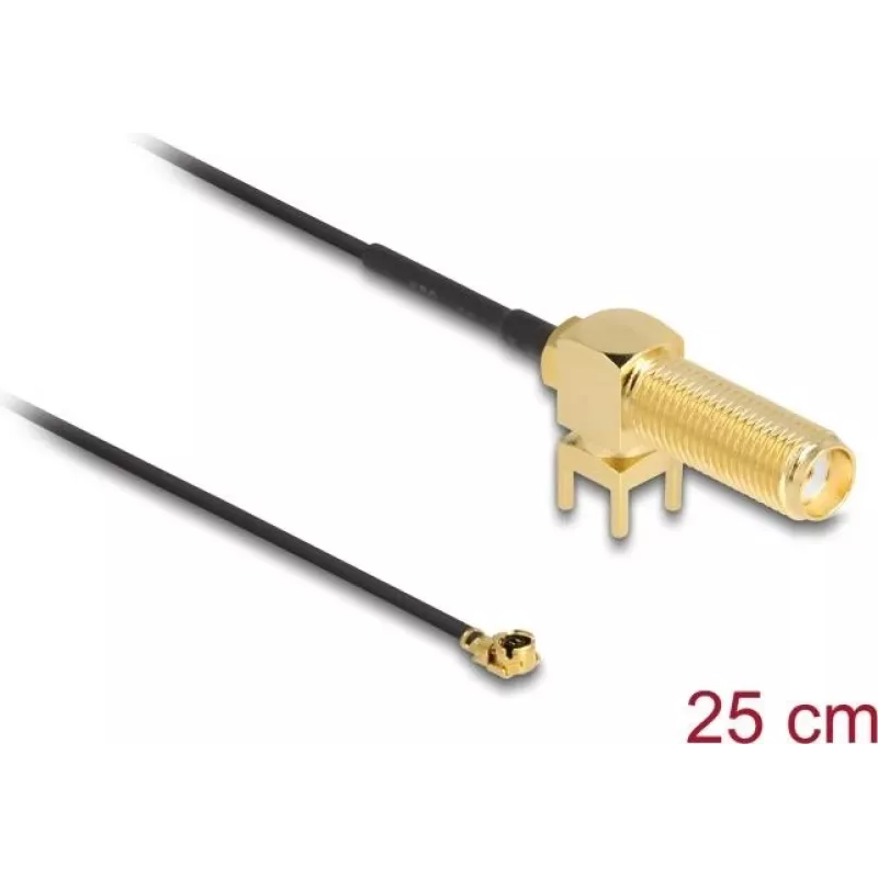Bendraašis kabelis DeLOCK 12035 0,25 m RP-SMA I-PEX MHF1 juodas