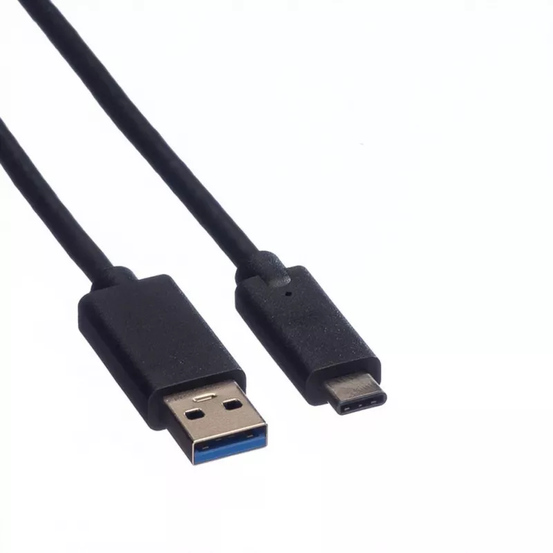 ROLINE - USB kabelis - USB Type C (V) - 9 kontaktų USB Type A (V) - 1 m (USB 3.1) - Formuotas - Juodas (11.02.9011)