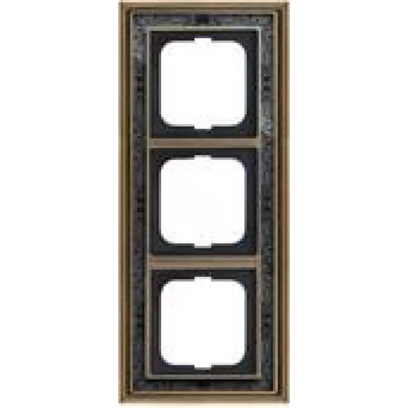 Busch Jaeger Frame Triple-gang brass antique anthracite decor 1723-843 (1754-0-4670)