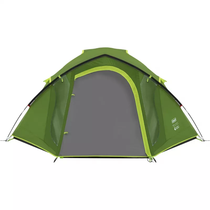 Coleman Dome Tent Darwin 4 Plus Juodaout — 4 asmenų tunelio palapinė su prieangiu, Tamsiai Žalia/Šviesiai Žalia