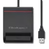 ID kortelių skaitytuvas QOLTEC Smart chip ID card scanner — USB, juodas, 84,5×65×16 mm, 63 g