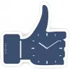 NeXtime klok 5185bl Mini Thumbs Up, 20,5x21, Sieninis, Mėlynas / Sidabrinis
