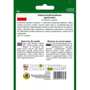 Sėklų pakelis Seklos LT PNOS — sausos pupelės 'Igłomska' sėklos, 50 g