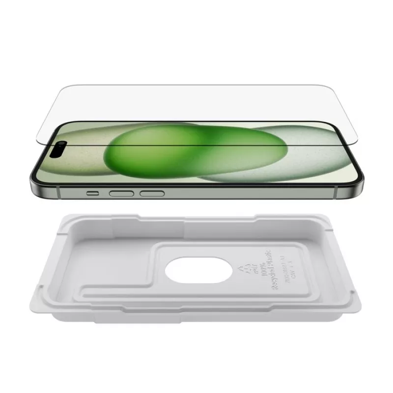 Ekrano apsauga Belkin ScreenForce, skirta iPhone 16 Plus, antibakterinis grūdintas stiklas