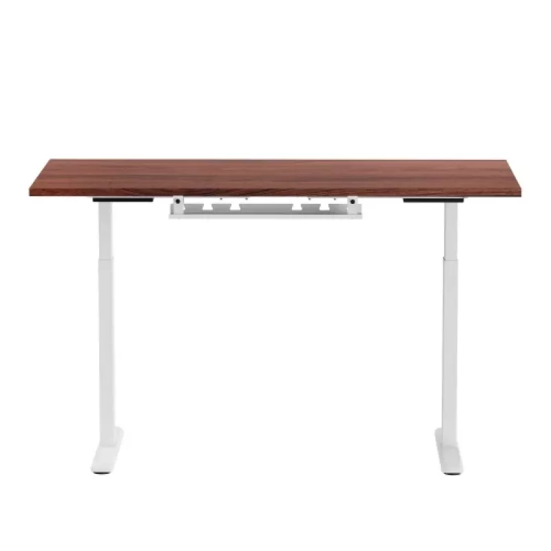 Reguliuojamo aukščio stalas Up Up Bjorn White, stalviršis M Dark Walnut