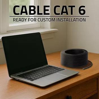 Ethernet komutacinis kabelis QOLTEC CAT6 UTP, 50 m, juodas