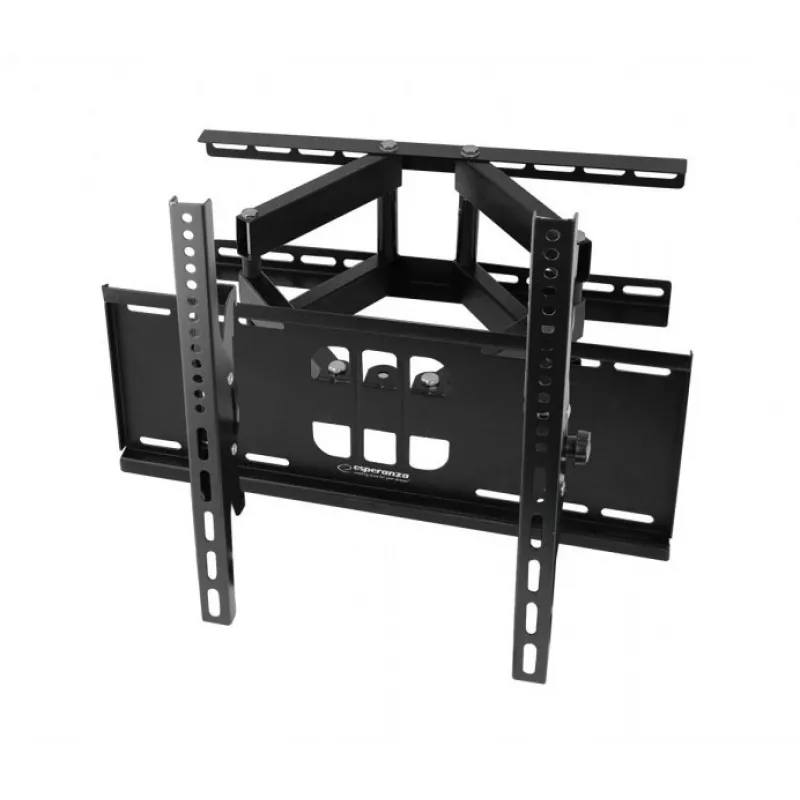 TV sieninis laikiklis Esperanza TITAN 26–70 colių (66–177,8 cm), pakreipiamas ±15°, sukiojamas 120°, VESA iki 400×400, maks. apkrova 55 kg, juodas