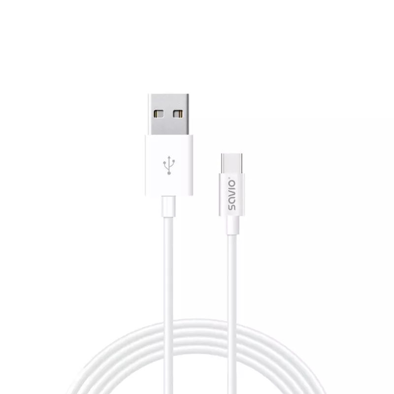 Savio CL-125 USB kabelis USB 2.0 1 m USB A USB C Baltas