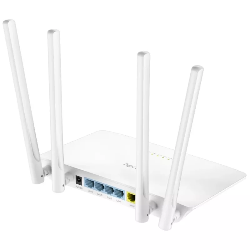 Stalinis maršrutizatorius Cudy WR1200 dviejų juostų Wi‑Fi 5 (802.11ac) 867 Mbit/s, 4x RJ‑45 LAN, baltas