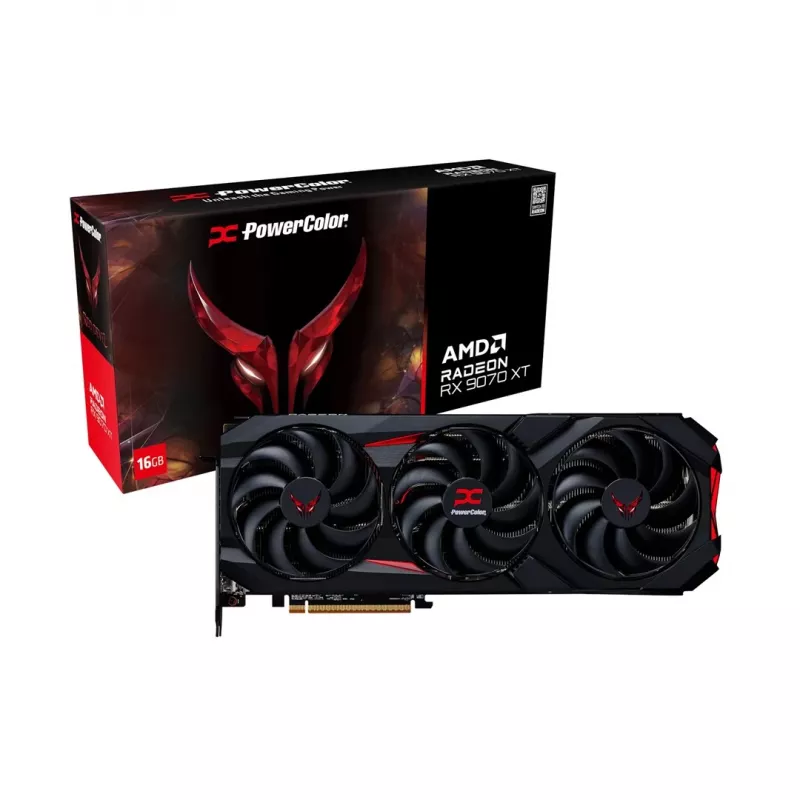 GaliaSpalva Raudona Devil Radeon RX 9070 XT 16GB GDDR6 PCIe 4.0 Graphics Card