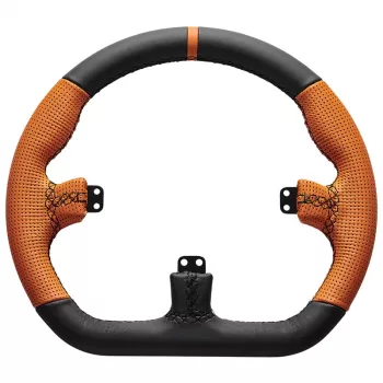 Sim lenktynių vairo apvadas Asetek SimSports GT Rim Closed D oda oranžinė
