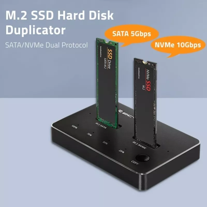 Qoltec 52274 M.2 SSD diskų prijungimo stotelė | NVMe | SATA | USB-C | DUAL 2 x 2TB