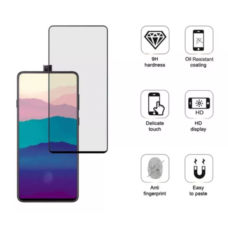 Grūdinto stiklo ekrano apsauga Tellur, skirta Samsung Galaxy A90, 2.5D, pilno klijavimo, juoda