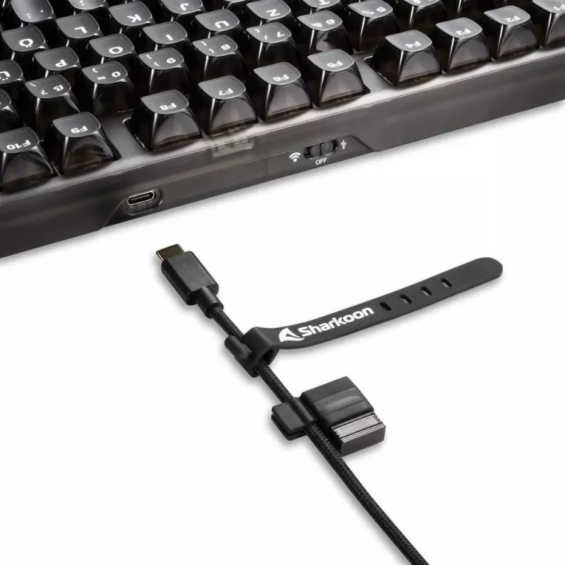 Mechaninė žaidimų klaviatūra Sharkoon Crystal Shark Juoda DE su RGB apšvietimu