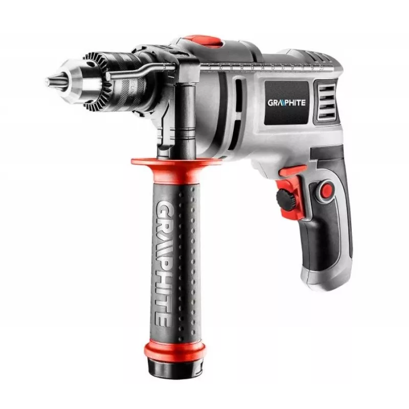 Graphite 58G725 grąžtas 3000 RPM su raktu, pilkas
