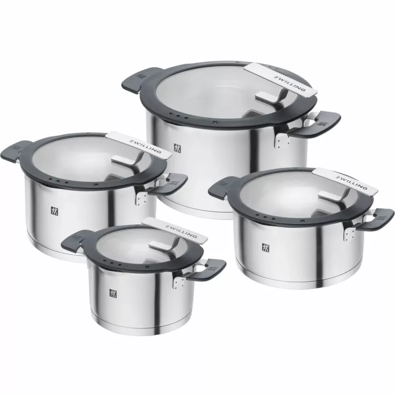 ZWILLING SIMPLIFY 66870-004-0 puodų rinkinys iš nerūdijančio plieno 4 vnt. Sidabrinė, juoda