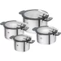 ZWILLING SIMPLIFY 66870-004-0 puodų rinkinys iš nerūdijančio plieno 4 vnt. Sidabrinė, juoda