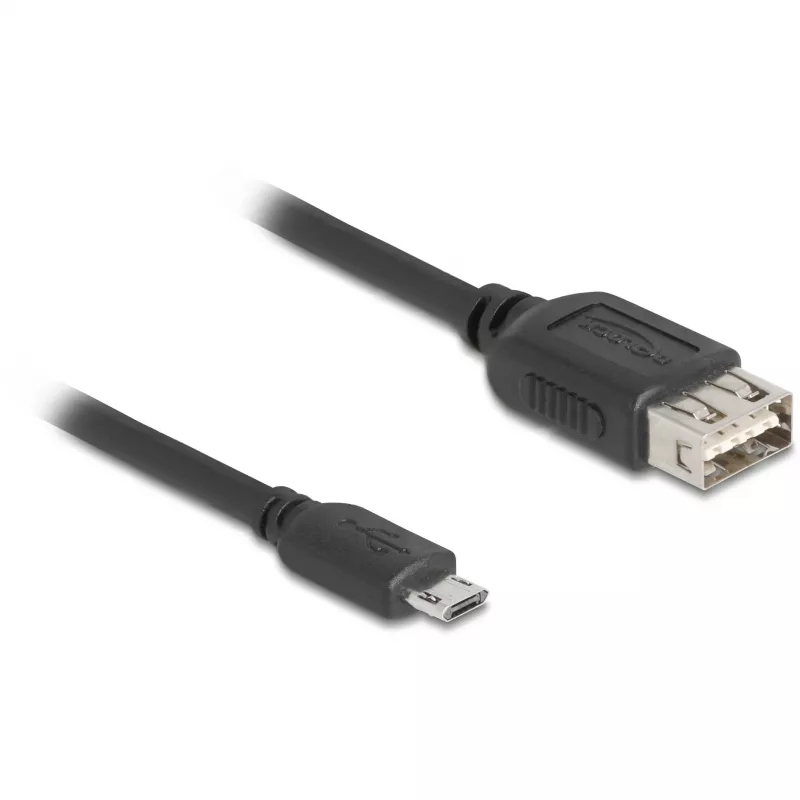 DeLOCK 81518 USB kabelis USB 2.0 1 m Micro-USB B USB A Juodas