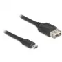 DeLOCK 81518 USB kabelis USB 2.0 1 m Micro-USB B USB A Juodas