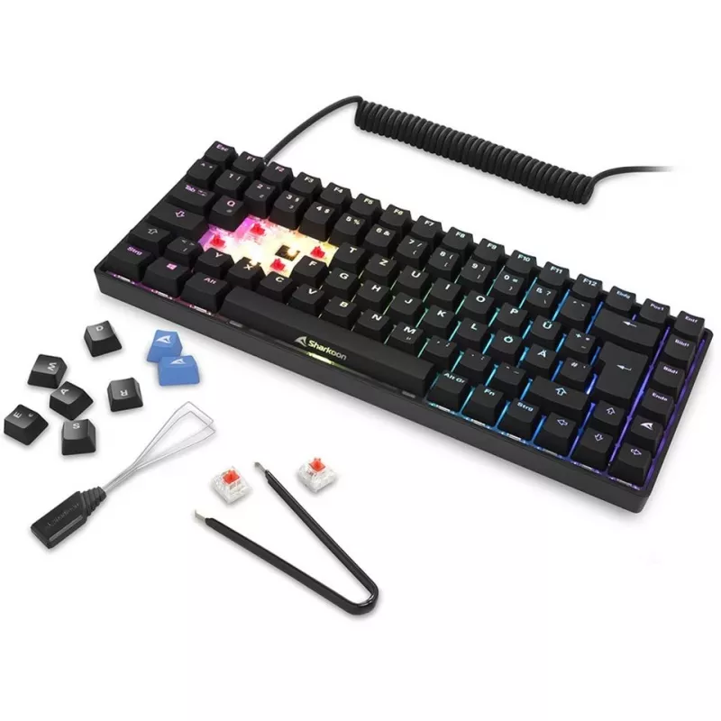 Sharkoon SKILLER SGK50 S3 klaviatūra, žaidimų, USB, QWERTZ, vokiška, juoda