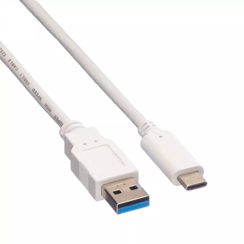 VALUE - USB kabelis - USB 3.0 (M) į USB Type C (M) - 5 V - 900 mA - 50 cm - Balta (11.99.9010)