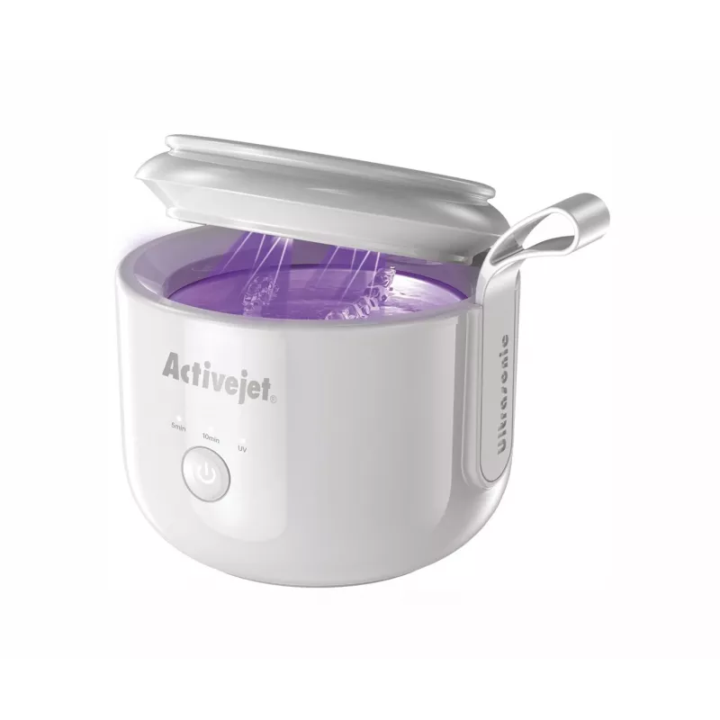 Ultragarsinis valytuvas ActiveJet AUC-198 — USB įkraunamas, UV, 7,4 V, 106×107×89 mm