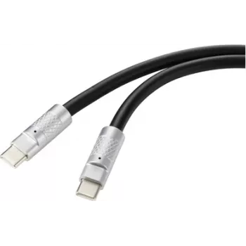 Renkforce USB-C® laidas USB 2.0 USB-C® kištukas, USB-C® kištukas 1,00 m juodas RF-6056872 (RF-6056872)