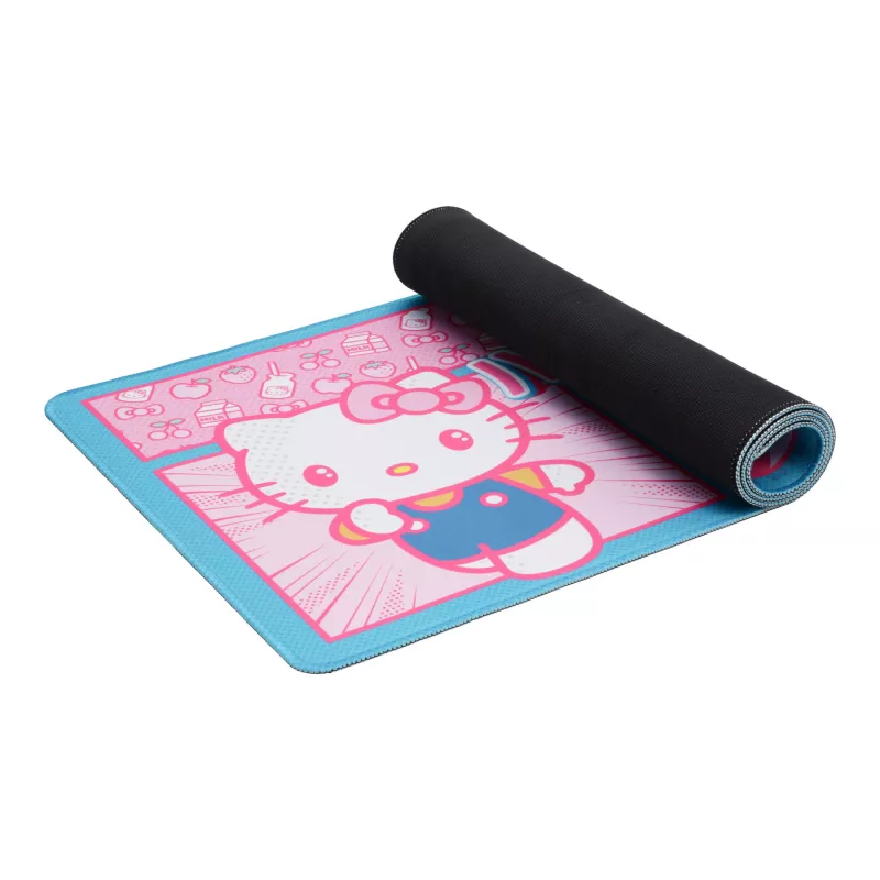 Stalinis kilimėlis Paladone Hello Kitty — didelis minkštas paviršius klaviatūrai ir pelei, neslystanti apačia