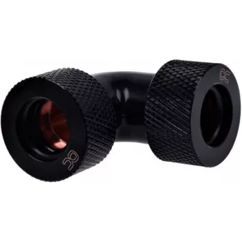 Alphacool HT 13mm kietvamzdžių užsukama jungtis 90° L formos jungtis - raižyta - giliai juoda (17296)