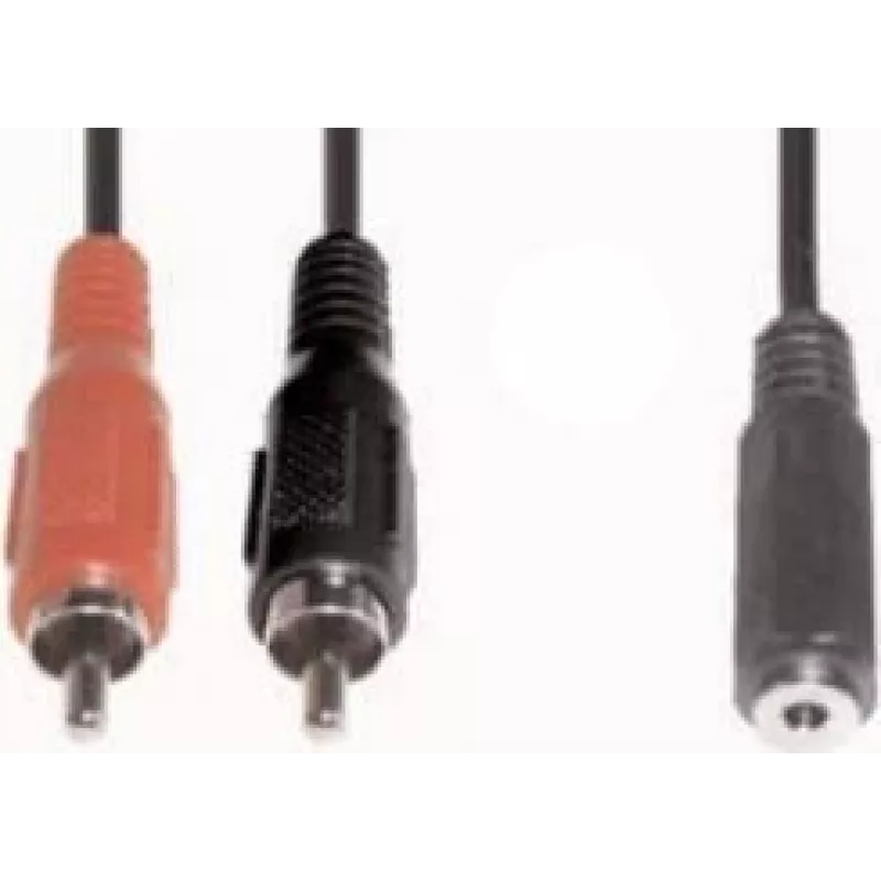 Garso kabelis e+p B 132 1.5m 2xRCA 3.5mm juodas