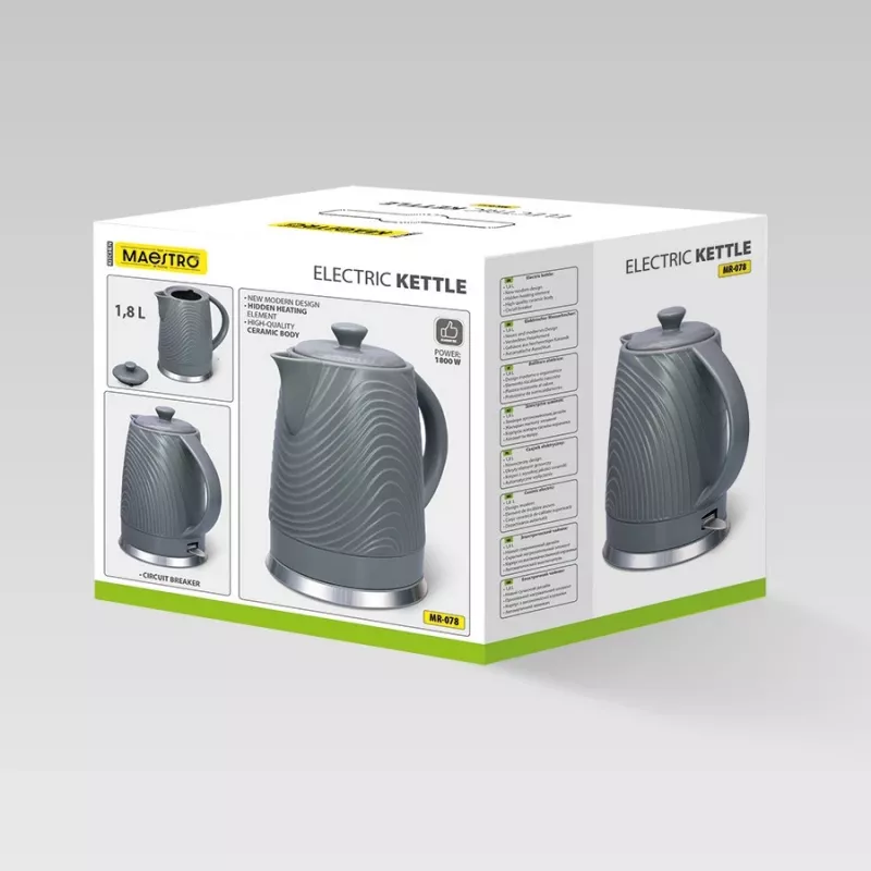 Elektrinis virdulys Maestro MR-078, 1,8 l talpa, pilkas