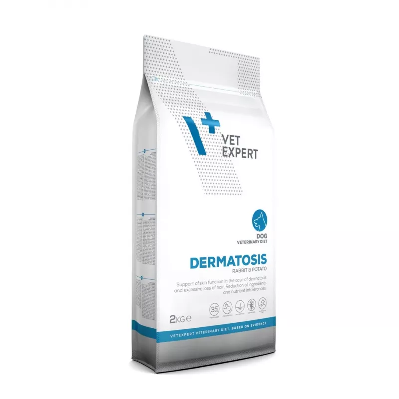 Sausas šunų maistas VETEXPERT Veterinary Diet Dermatosis Rabbit & Potato 2 kg — suaugusiems, monoproteinas, be grūdų/glitimo/sojų