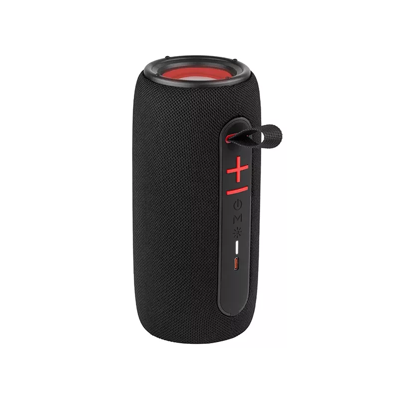 Nešiojama stereofoninė kolonėlė TRACER Stripe Juoda — 10 W RMS, Bluetooth/laidinis, USB-A ir USB-C, MicroSD, įmontuota baterija (iki 5 val.)