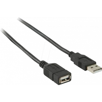 Nedis USB kabelis | USB 2.0 | USB-A kištukas | USB-A lizdas - 480 Mbps | nikeliuotas | 2,00 m | Apvalus | PVC | Juodas | Dėžutė