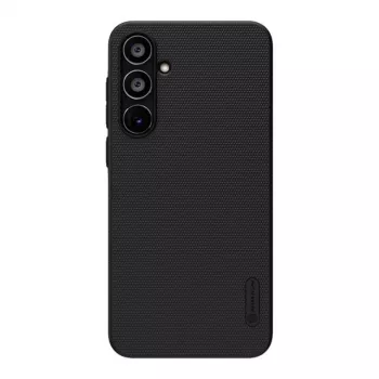 Apsauginis telefono dėklas Nillkin Super Frosted Shield Pro, skirtas Samsung Galaxy A35 — plonas juodas, galinė ir šoninė apsauga, tikslūs išėmimai