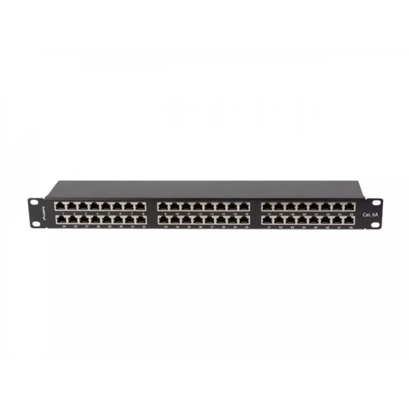 PATCH PANEL 48 PORT 1U 19 CAT6A FTP EKRANUOTAS JUODAS LANBERG