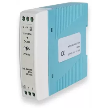 Maitinimo adapteris TELTONIKA PR3PDNP0, vidaus 20 W, įvestis 100–240 V, 50–60 Hz, kompaktiškas 22,5×90×100 mm, mėlynas/baltas