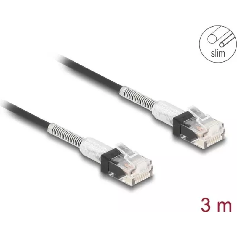 Tinklo kabelis DeLOCK RJ45 Cat.6A 3 m juodas