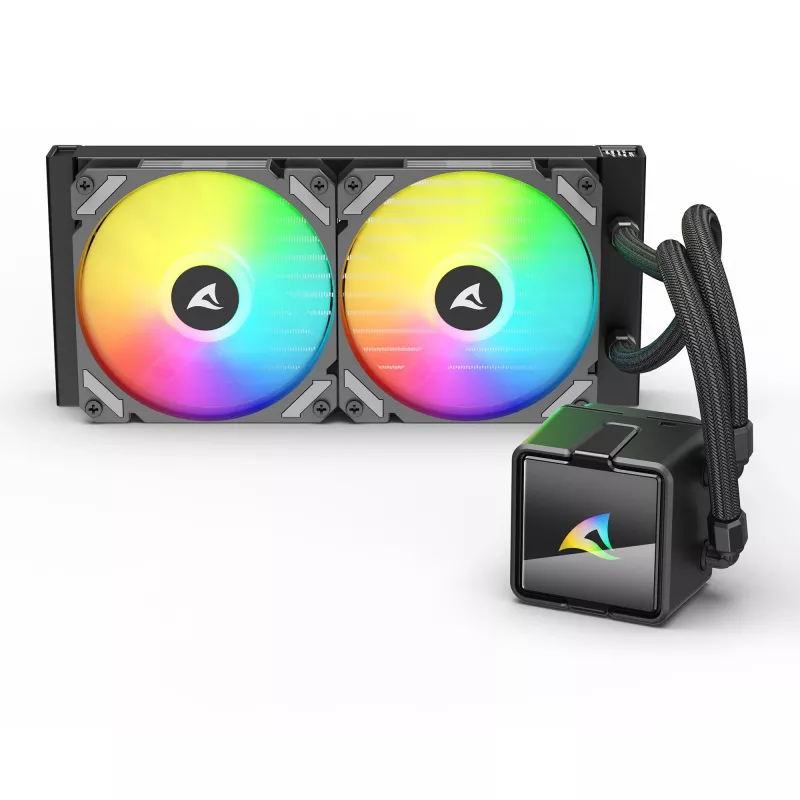CPU vandens aušintuvas Sharkoon S50 ARGB, juodas