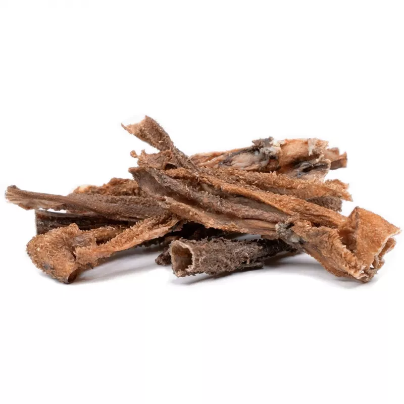 Šunų skanėstas BULT ėrienos prieskrandis 100 g — vieno ingrediento džiovintas natūralus užkandis, monoproteininis, 65,8% baltymų