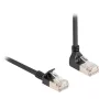 DeLOCK RJ45 tinklo kabelis Cat.6A S/FTP Plonas 90° į viršų kampuotas 1 m juodas