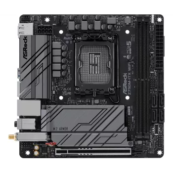 Motininė plokštė ASRock Z790M-ITX WiFi — Intel Z790, LGA 1700, mini ITX, DDR5, 2x DIMM, 64GB, 2.5Gb LAN, Wi‑Fi 6E