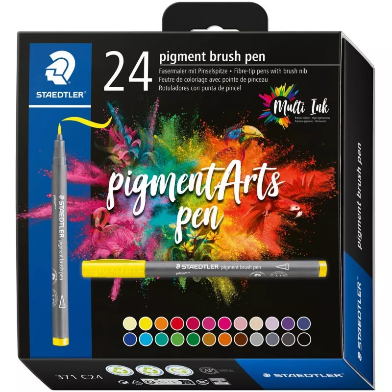 Šepetėliniai rašikliai Staedtler Pigment Arts 24 daugiaspalviai